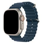42mm/41mm/40mm/38mm - Midnight Blue Silicone Ripple Strap for Apple Watch , Compatible with Series 10/9/8/7/6/SE/5/4/3/2/1