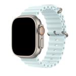 42mm/41mm/40mm/38mm - Mint Blue Silicone Ripple Strap for Apple Watch , Compatible with Series 10/9/8/7/6/SE/5/4/3/2/1