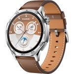 Huawei Watch GT 5 46mm Smart Watch - Brown with Stainless Steel case and Brown Composite Leather Strap 1.43" AMOLED Display - Up to 14 Days Battery Life - 5ATM IP69K Water Resistance - Dual-Band GPS - Huawei TruSense Health System - Bluetoo
