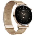 Huawei Watch GT 3 Elegant Edition 42mm Smart Watch - Gold Gold Milanese Strap - 14 Day Battery Life - Built-in Dual-Band Five-System - Bluetooth Calling - Blood Oxygen Monitoring - 5 ATM Water Resist