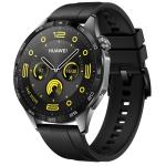 Huawei Watch GT 4 46mm Smart Watch - Black with Stainless Steel Case and Black Fluoroelastomer Strap 1.43" AMOLED Display - Up to 2 weeks Battery Life - Built in GPS - 5 ATM Water Resistant - Heart Rate, Sleep, Stress Monitoring - Bluetooth