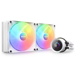 NZXT Kraken 280 RGB White 280mm AiO Water Cooling with 1.54 inch square LCD Display, White, F120 RGB Core Fans, for Intel Socket LGA 1700 / 1200 / 115X, AMD AM5 / AM4 / sTRX4* / TR4* (*Threadripper bracket not included)