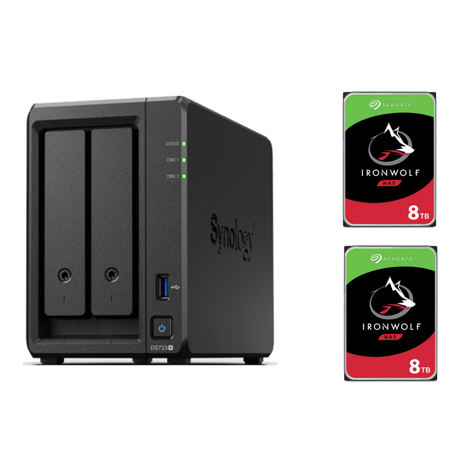 Synology NAS DiskStation DS723+ 2-bay Seagate Ironwolf 8 TB