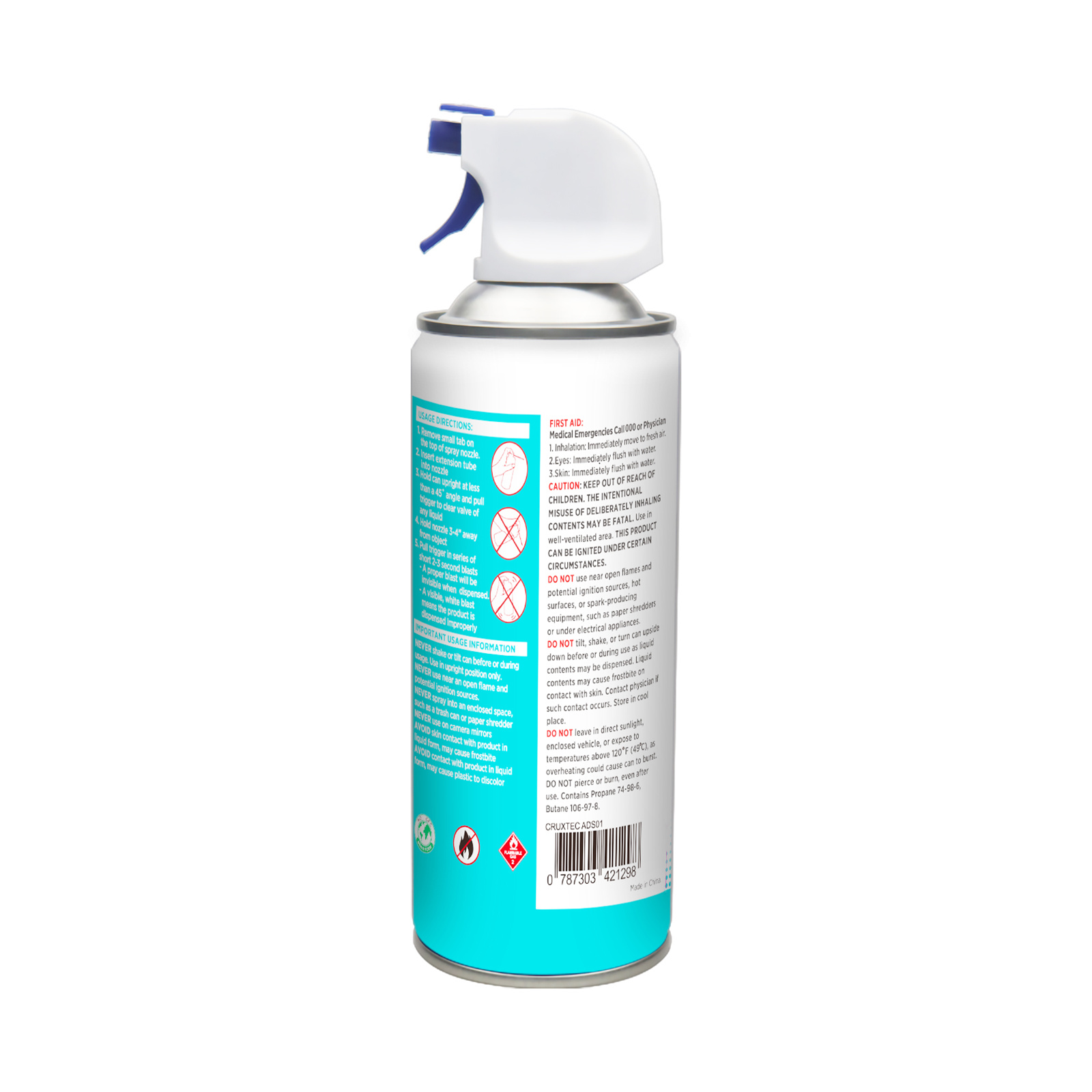 Dust-Air 6 x 400ml Compressed Air Duster Cleaner Spray Can Dust Air Camera  Fan