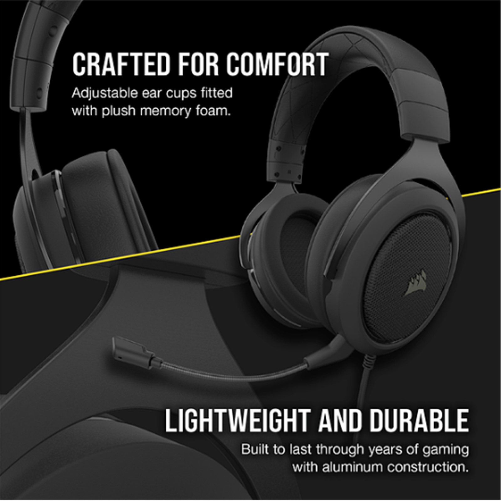 Buy the Corsair HS50 Pro Stereo Gaming Headset Carbon ( CA-9011215-AP )  online - PBTech.com
