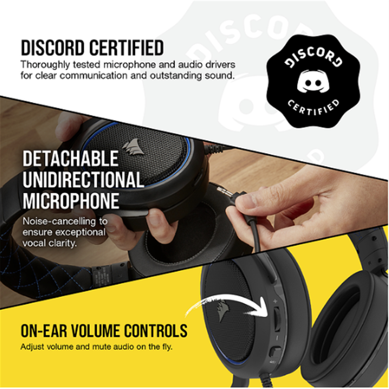 Buy the Corsair HS50 Pro Stereo Gaming Headset Blue ( CA-9011217-AP )  online - PBTech.com