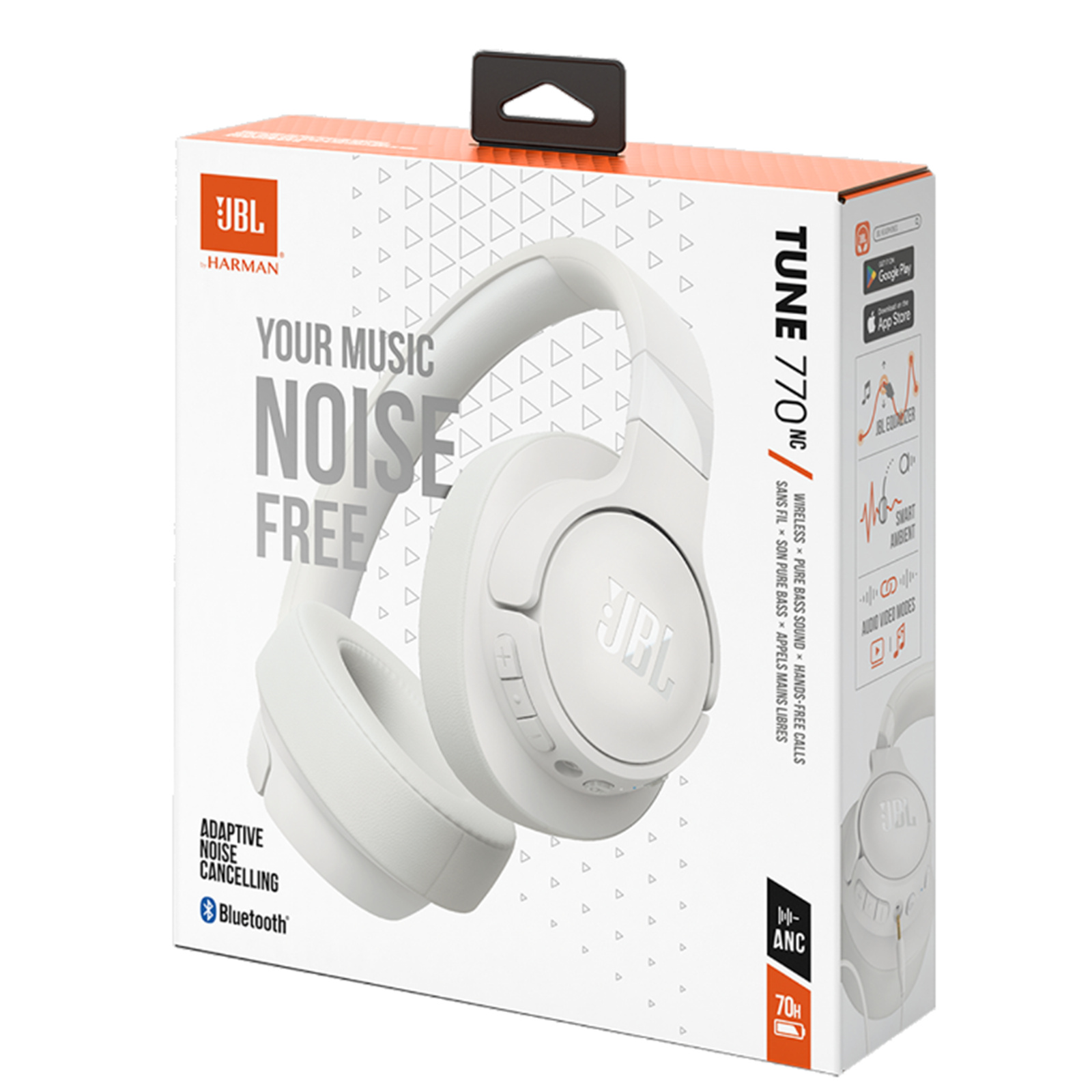 Buy the JBL Tune 770NC Wireless Over-Ear Noise Cancelling Headphones -  White... ( JBLT770NCWHT ) online