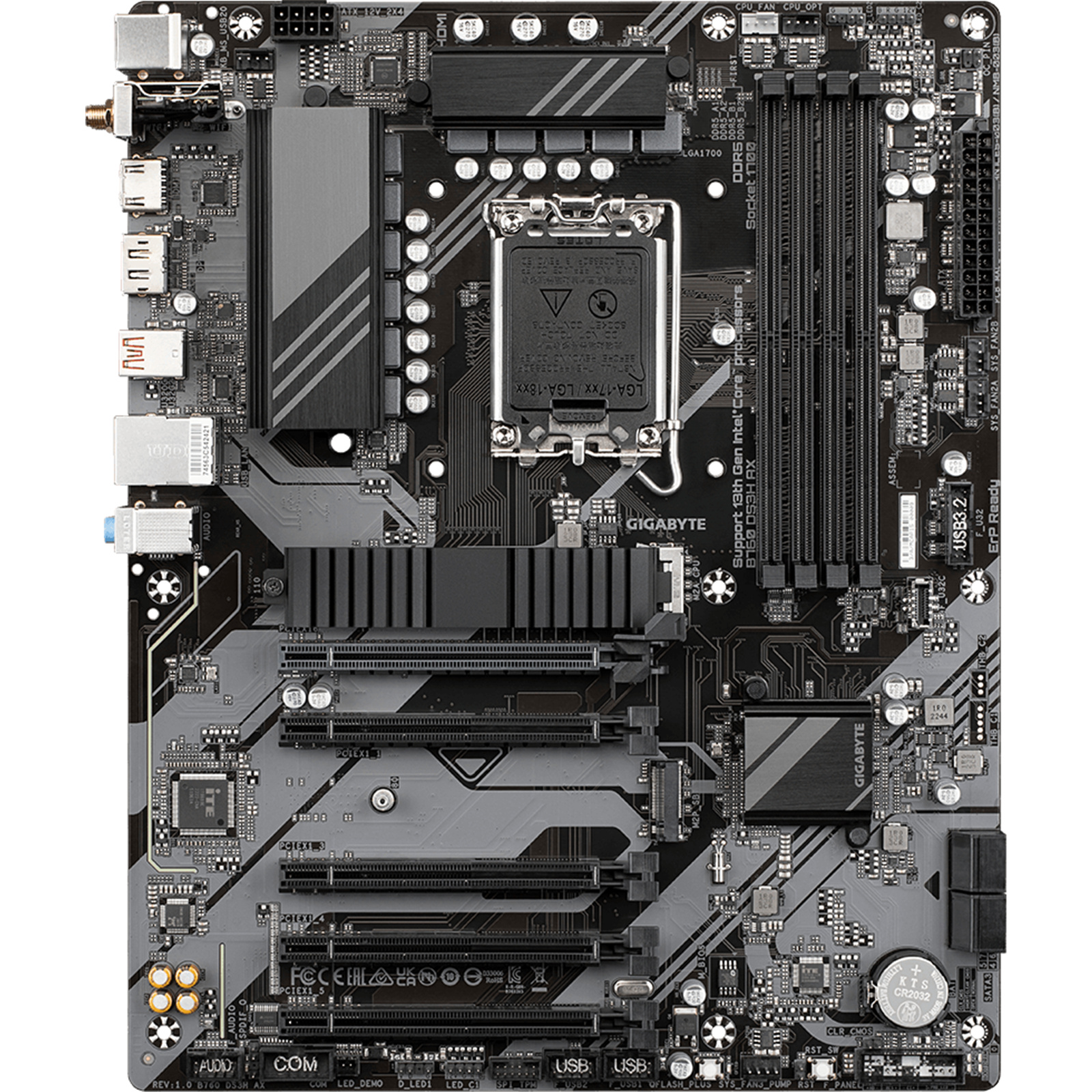 GIGABYTE B760 GAMING X AX LGA 1700 Intel B760 ATX Motherboard with DDR5,  M.2, PCIe 4.0, USB 3.2 Gen2X2 Type-C, AMD WiFi 6E, 2.5GbE LAN, Q-Flash  Plus