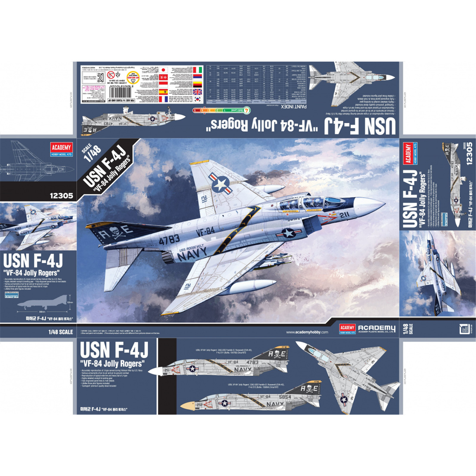 Academy 12305 1 48 USN F-4j Vf-84 Jolly Rogers for sale online 