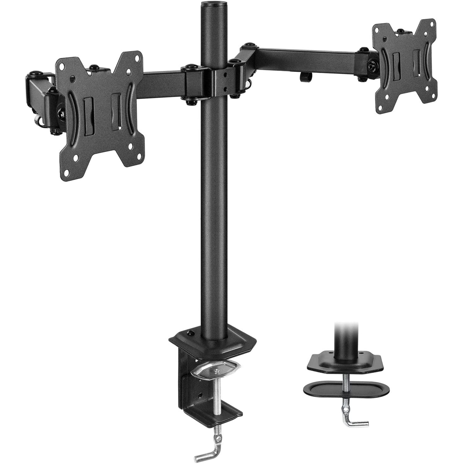 Dual Monitor Stand Mount Double Arm Computer For 13 To 27 Inch LCD LED Screens 