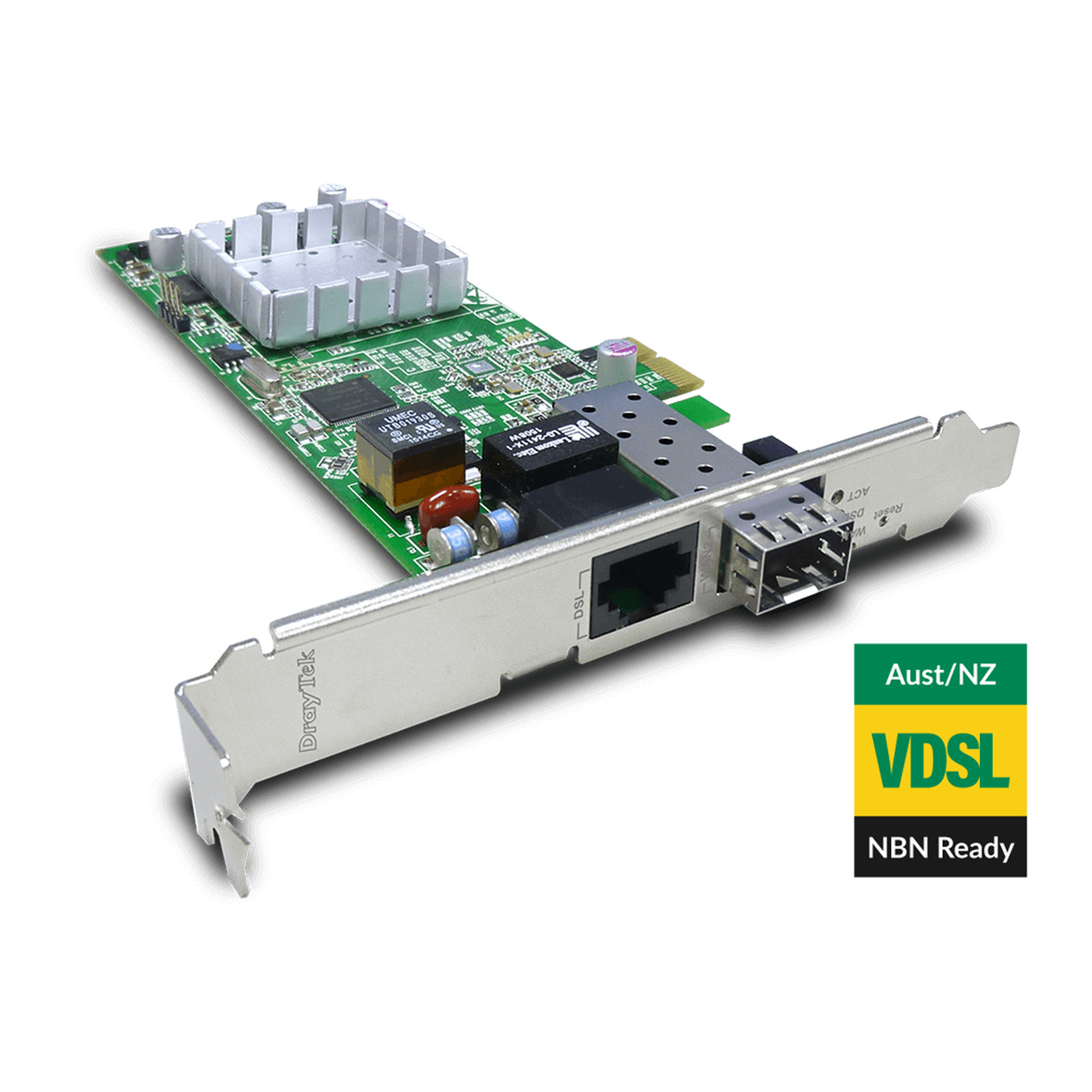 Buy the DrayTek 132F ADSL/VDSL PCI-E Gigabit Modem with SFP Port ( DVNIC132F ) - PBTech.com