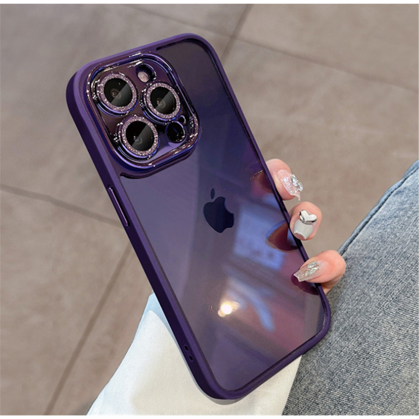 Buy the Fashion Case for iPhone 14 Pro - Purple, Glitter camera, hard TPU (  MPPGEN0423 ) online 