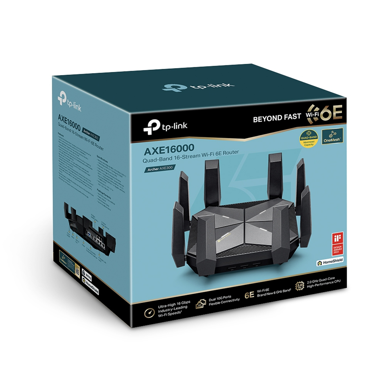 TP-Link AXE16000 Quad-Band WiFi 6E Router (Archer AXE300) - Dual 10Gb Ports  Wireless Internet Router, Gaming Router, Supports VPN Client, 2.5G WAN/LAN