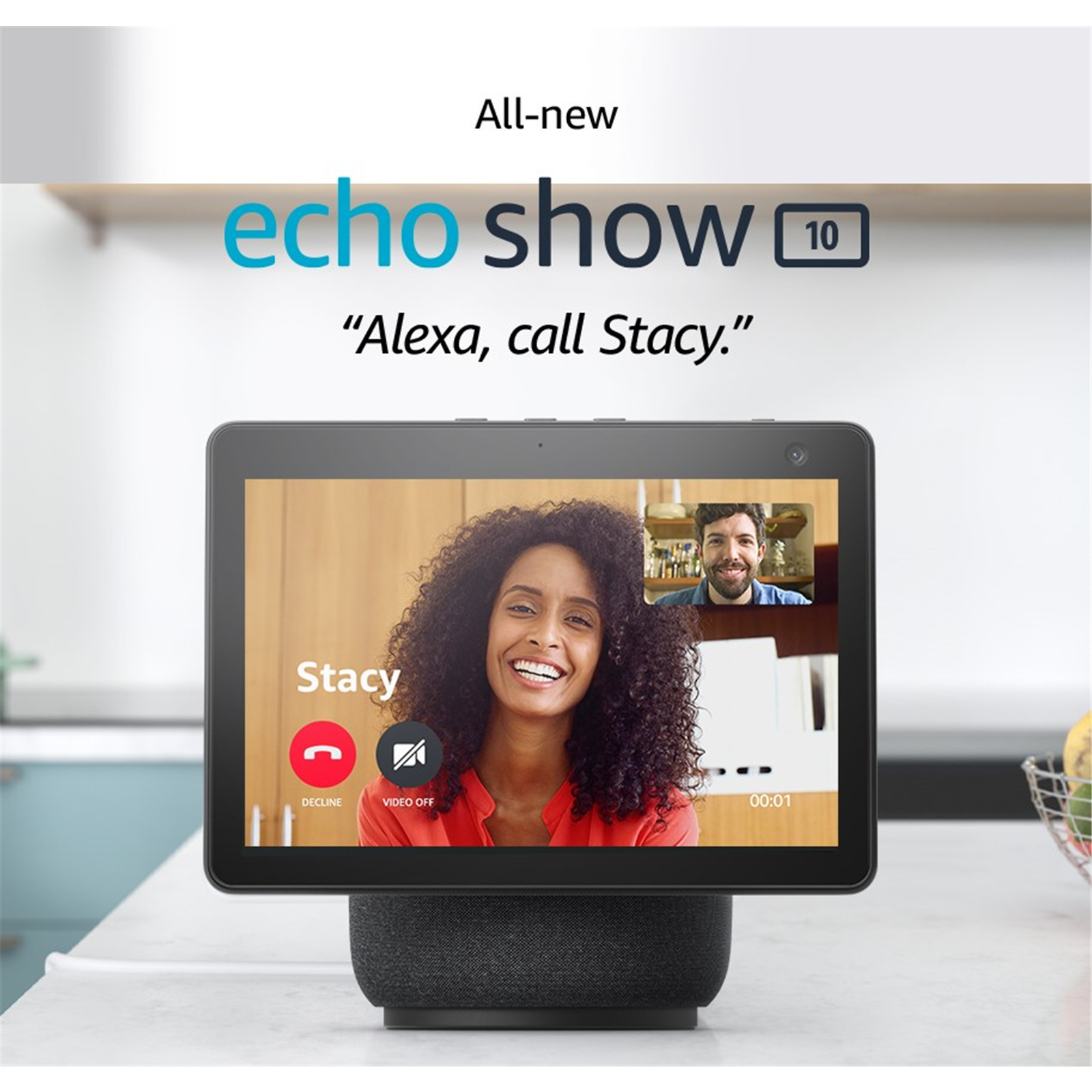 Echo Show 10 (3rd Gen) | HD smart display with premium sound, motion and  Alexa | Charcoal