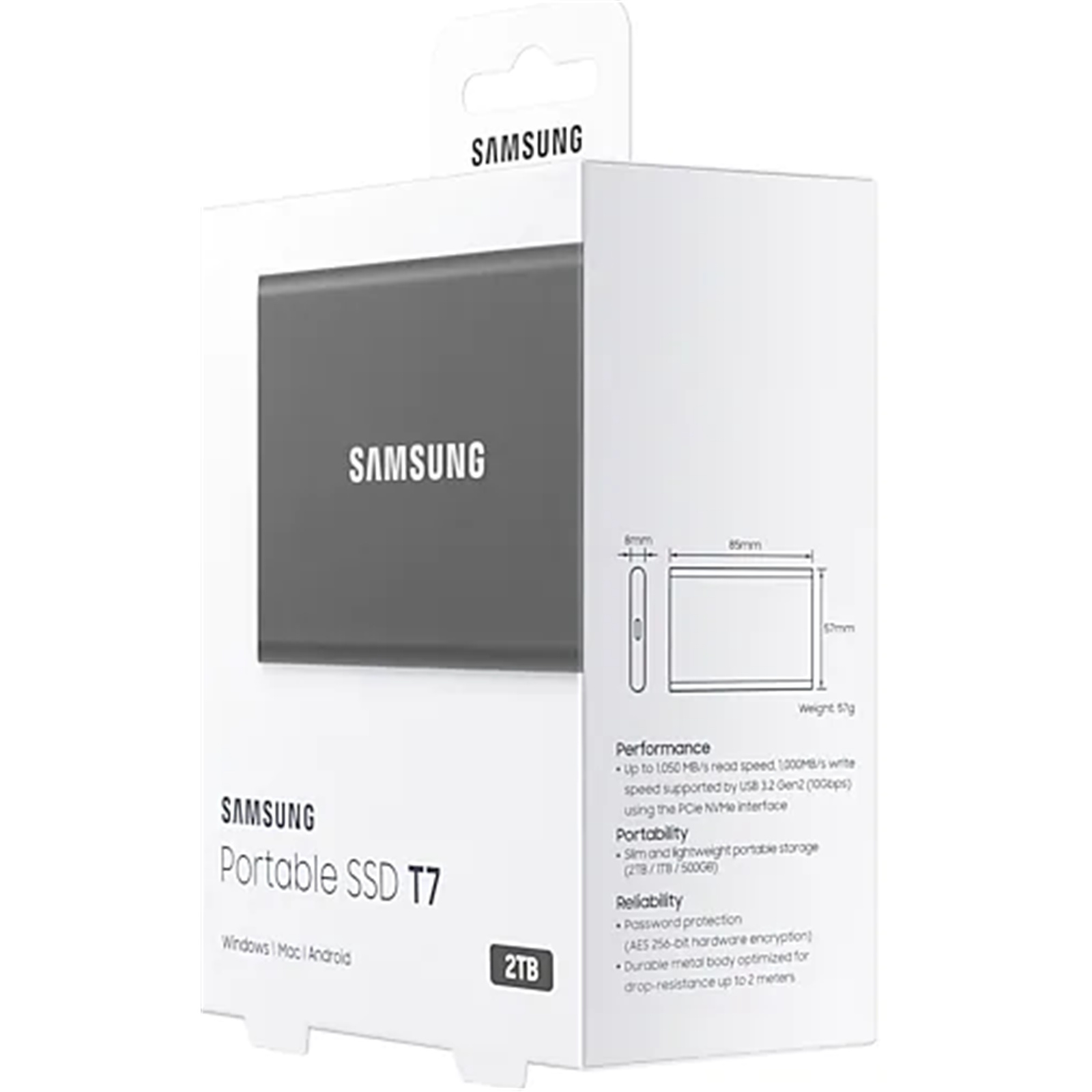 Buy the Samsung T7 2TB Portable External SSD - Titan Grey USB 3.2