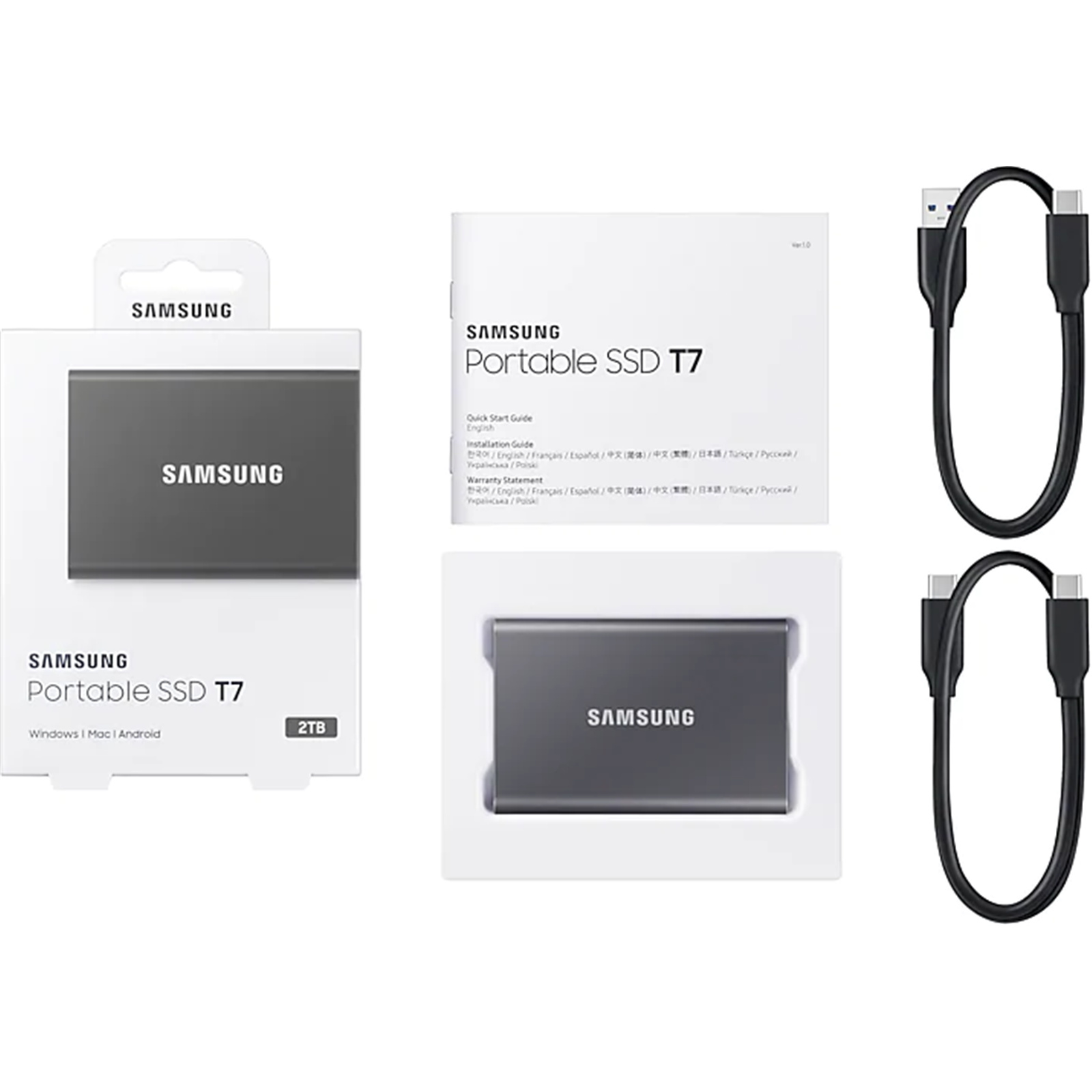 Buy the Samsung T7 2TB Portable External SSD - Titan Grey USB 3.2