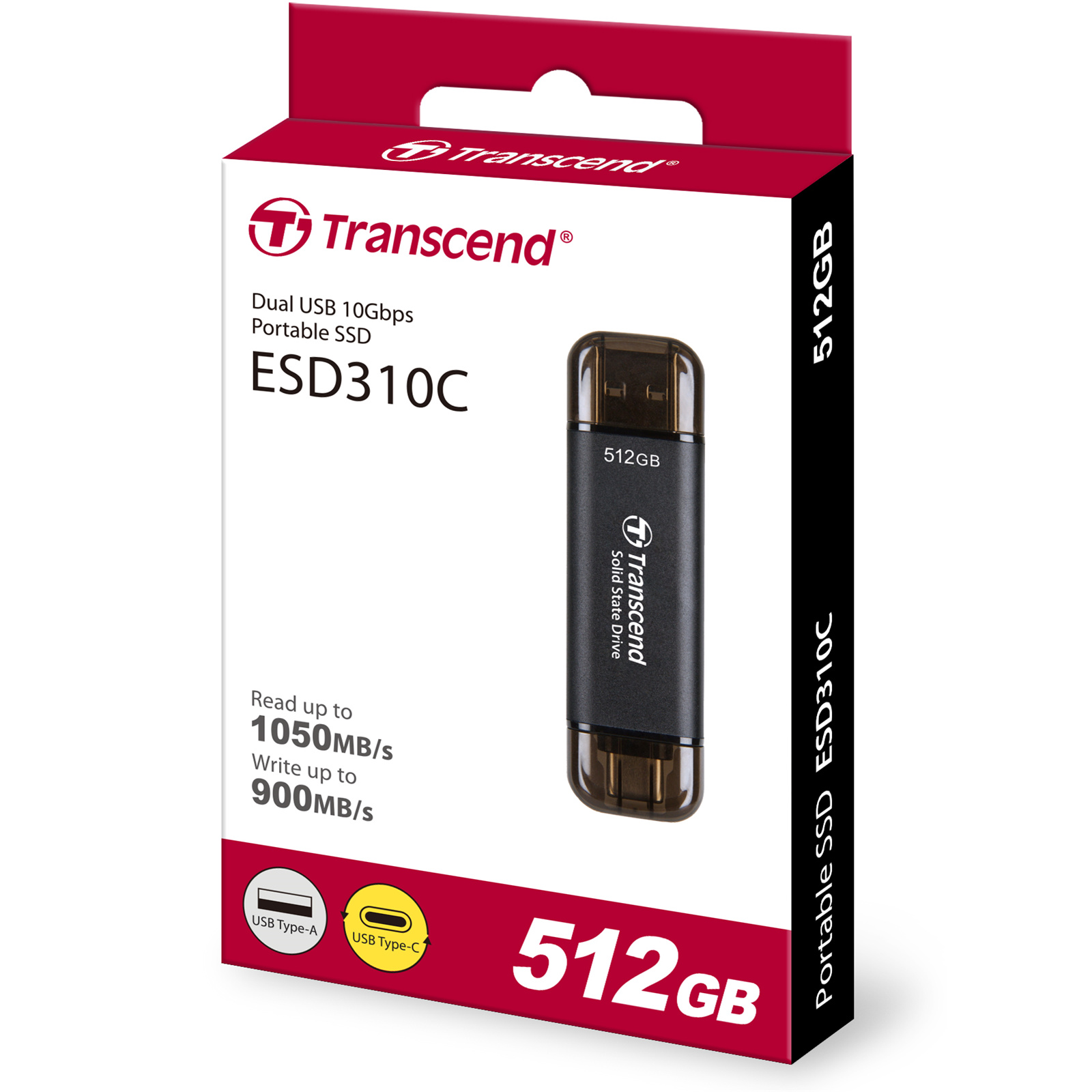 Buy the Transcend ESD310C 512GB Portable External SSD USB-C - USB