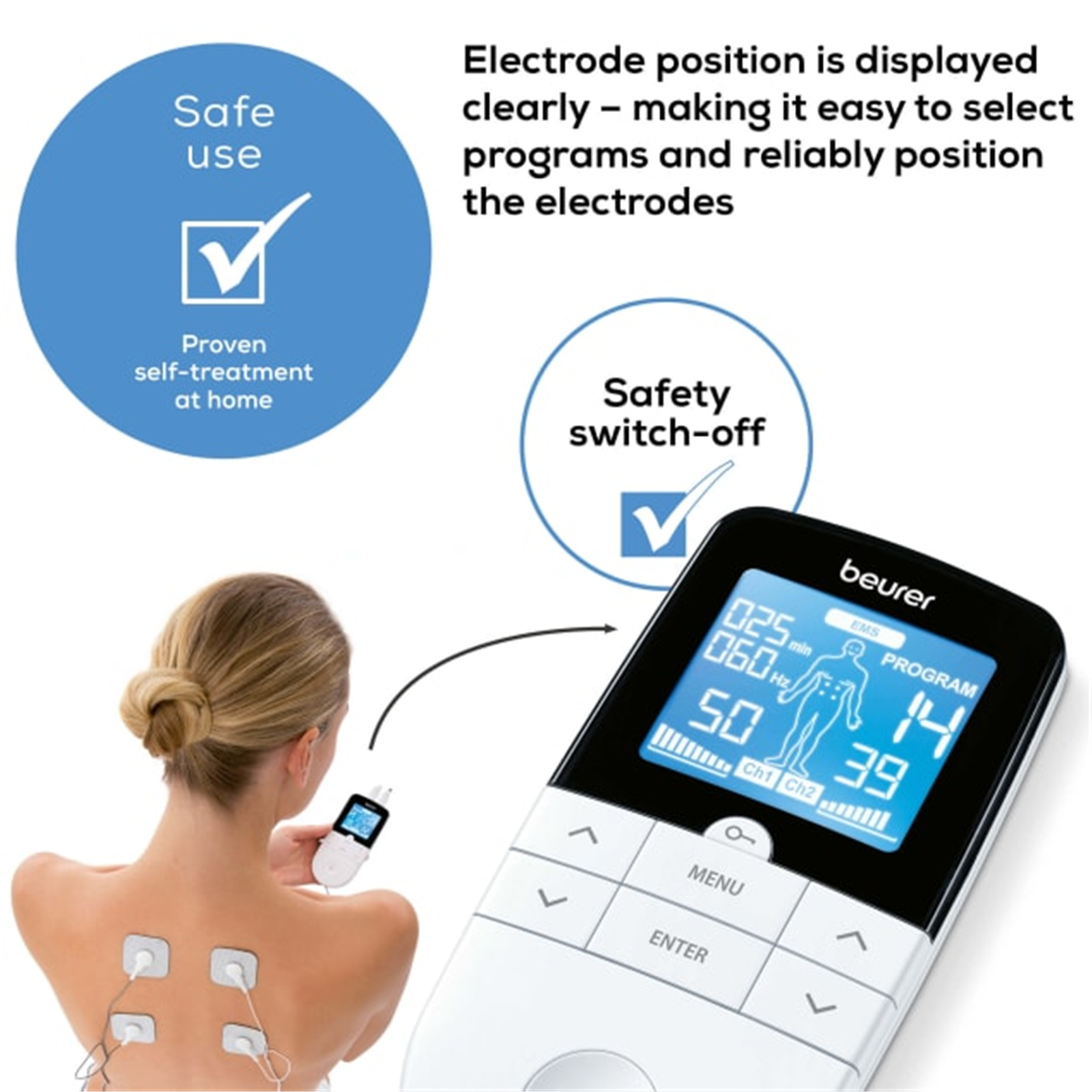 Buy the Beurer EM49 Digital TENS/EMS unit Pain therapy (TENS) & Muscle (  EM49 ) online - /pacific