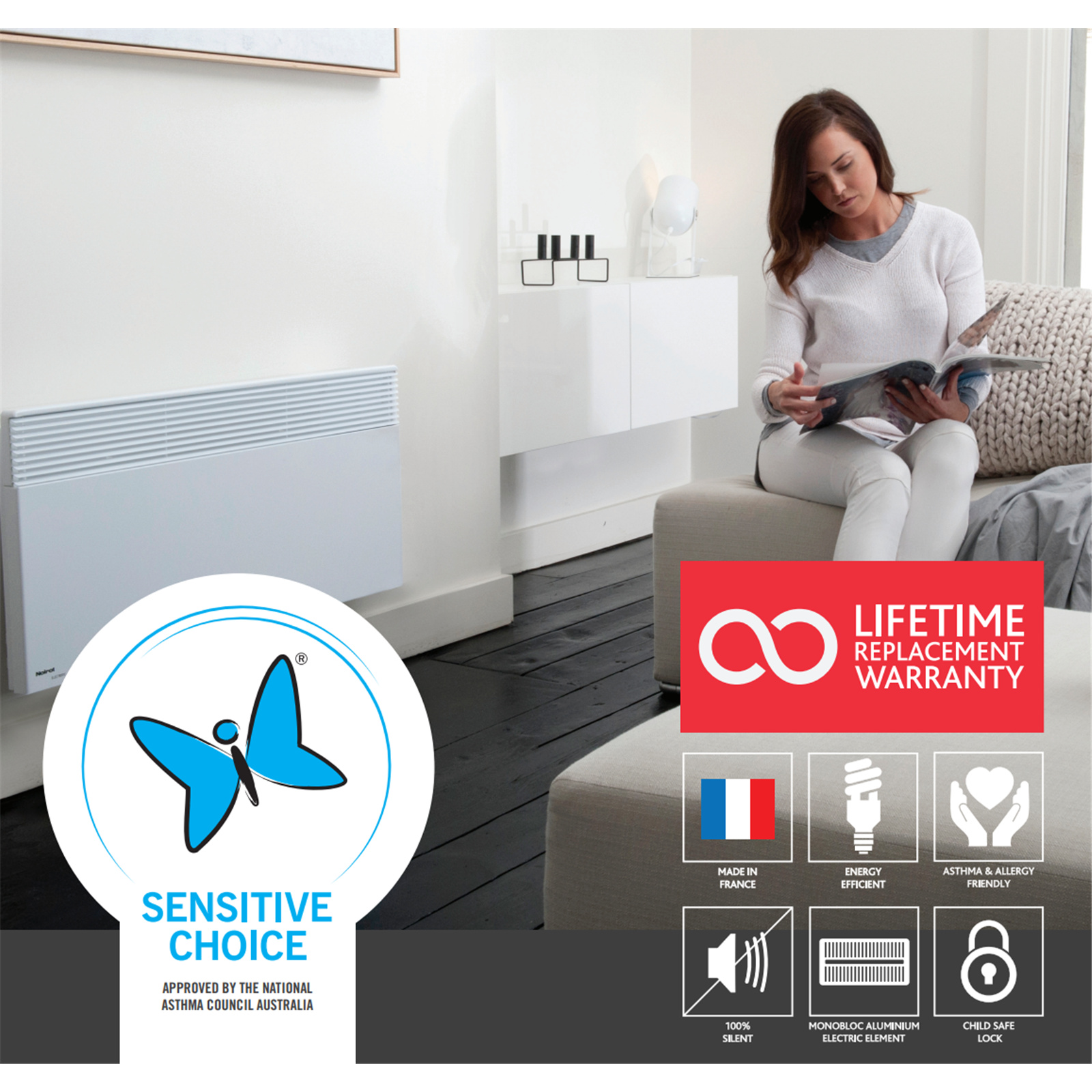 Buy the Noirot Spot Plus Wi-Fi 2400W Smart Electric Heater App Control  LED... ( 7358-8TPro ) online - PBTech.com/pacific