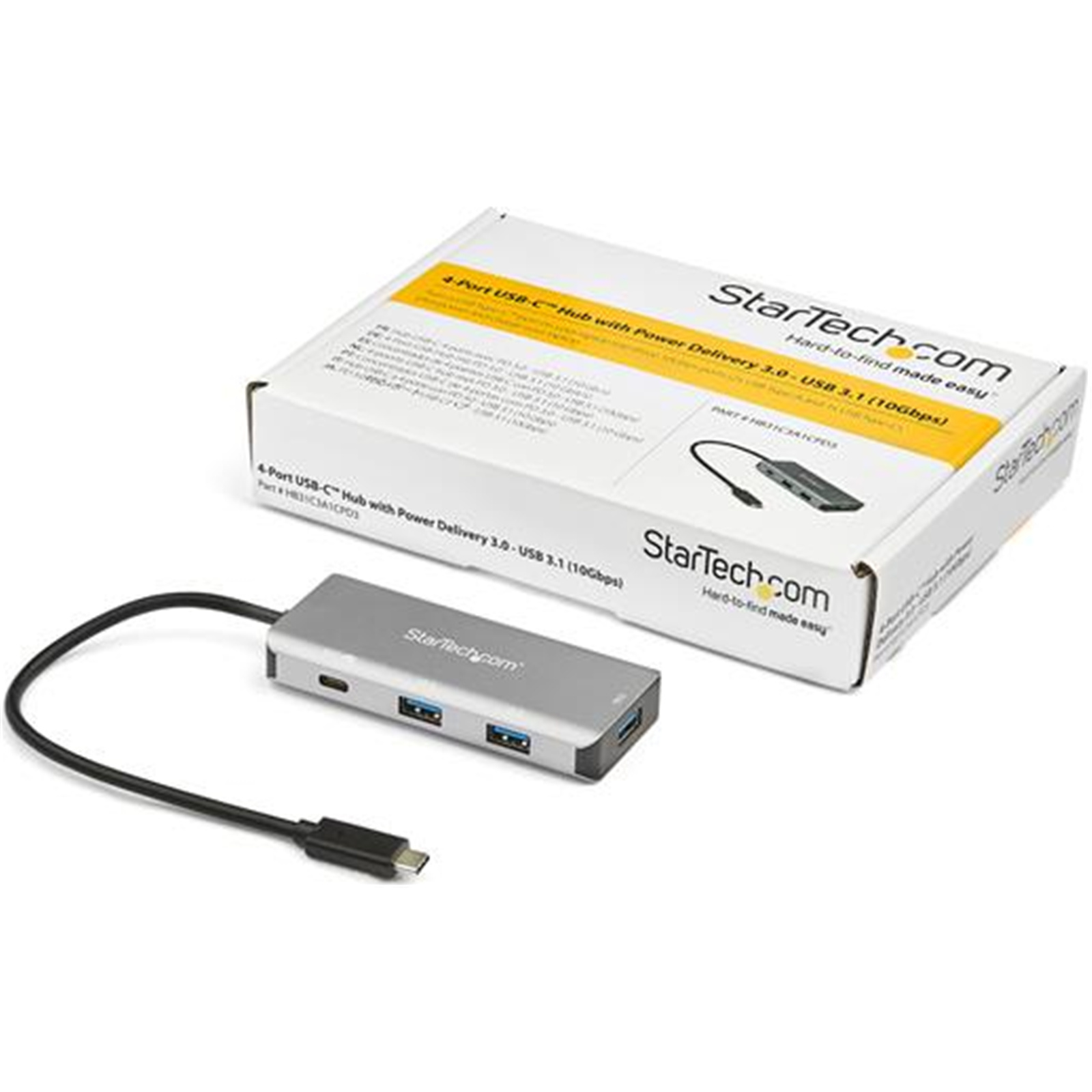 Buy the StarTech HB31C3A1CPD3 4 Port USB C Hub (10Gbps) to 3x USB-A & 1x USB ( HB31C3A1CPD3 online - PBTech.com/pacific
