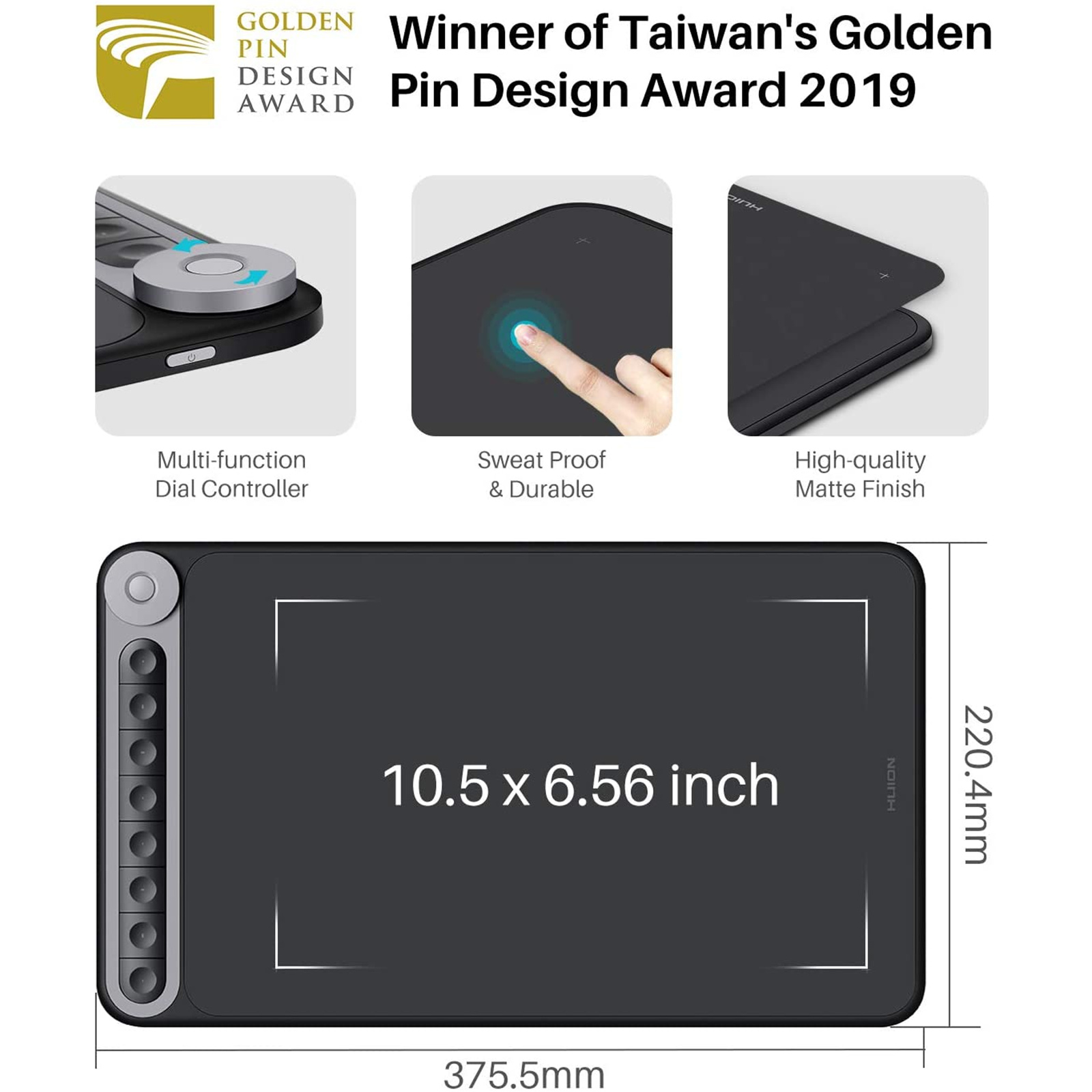 Buy the Huion Inspiroy Dial Q620M Wireless Pen Tablet 10 x 6