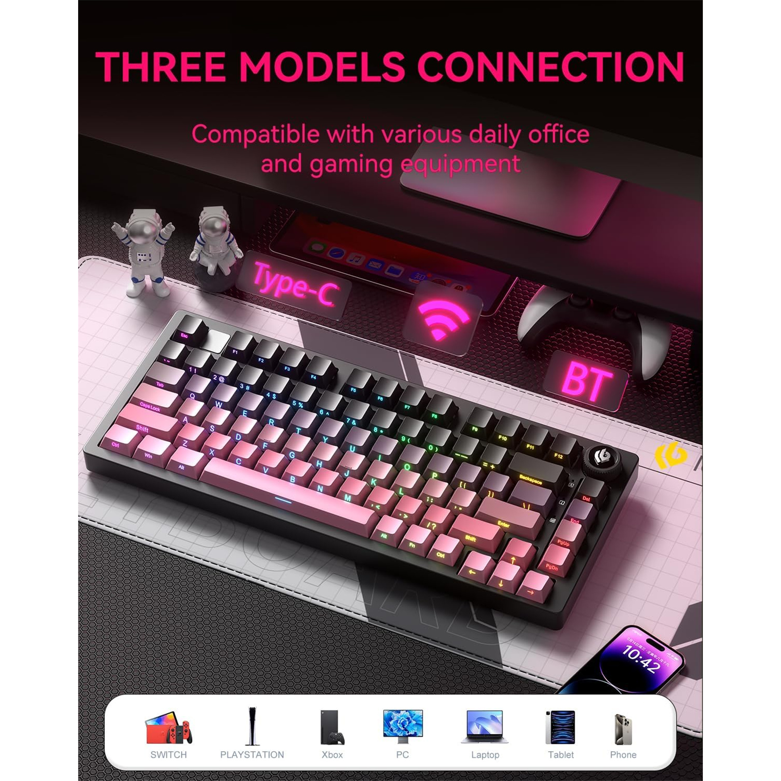 Buy the LEOBOG Hi75c PRO 75% Tri-mode Mechanical Keyboard - Black