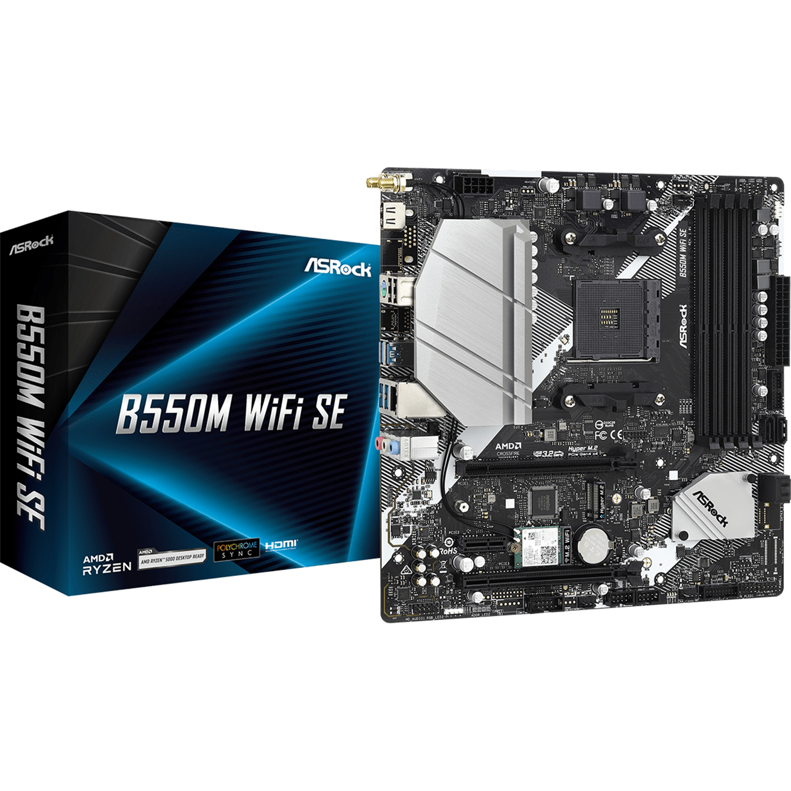 Buy the ASRock B550M WIFI SE mATX Motherboard For AMD Ryzen 3rd