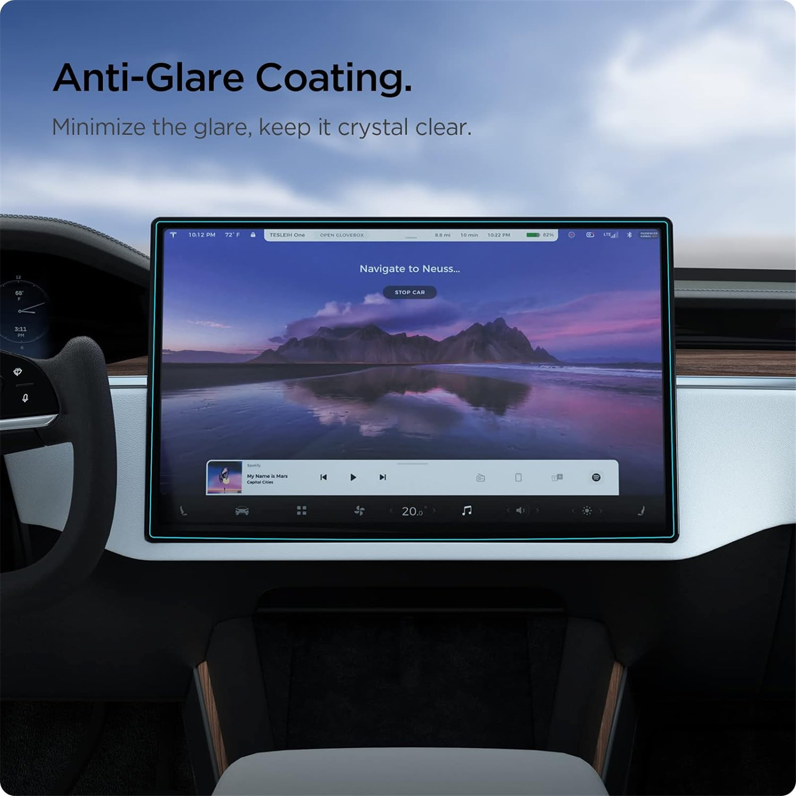 Spigen Glas.tR Ez Fit Tesla Model Y/3 Screen Protector - Anti-Glare