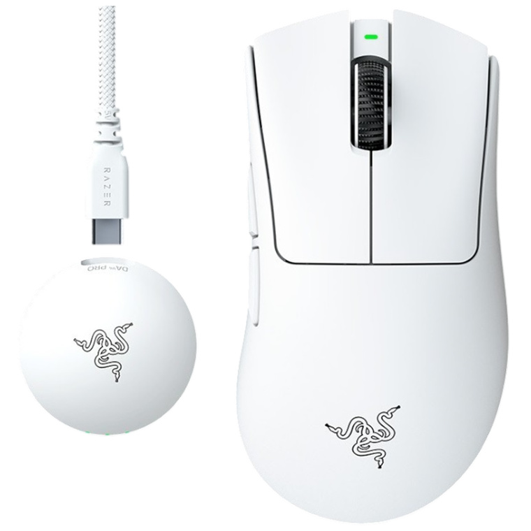 Buy the Razer Deathadder v4 Pro Wireless Gaming Mouse - White 57g