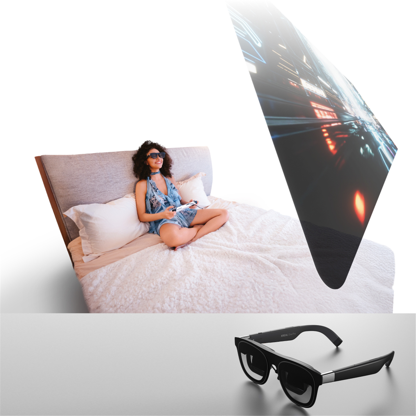 Lunettes Xreal One Pro AR - Micro-OLED, Puce X1, 57° FOV, 120Hz - Écran Géant