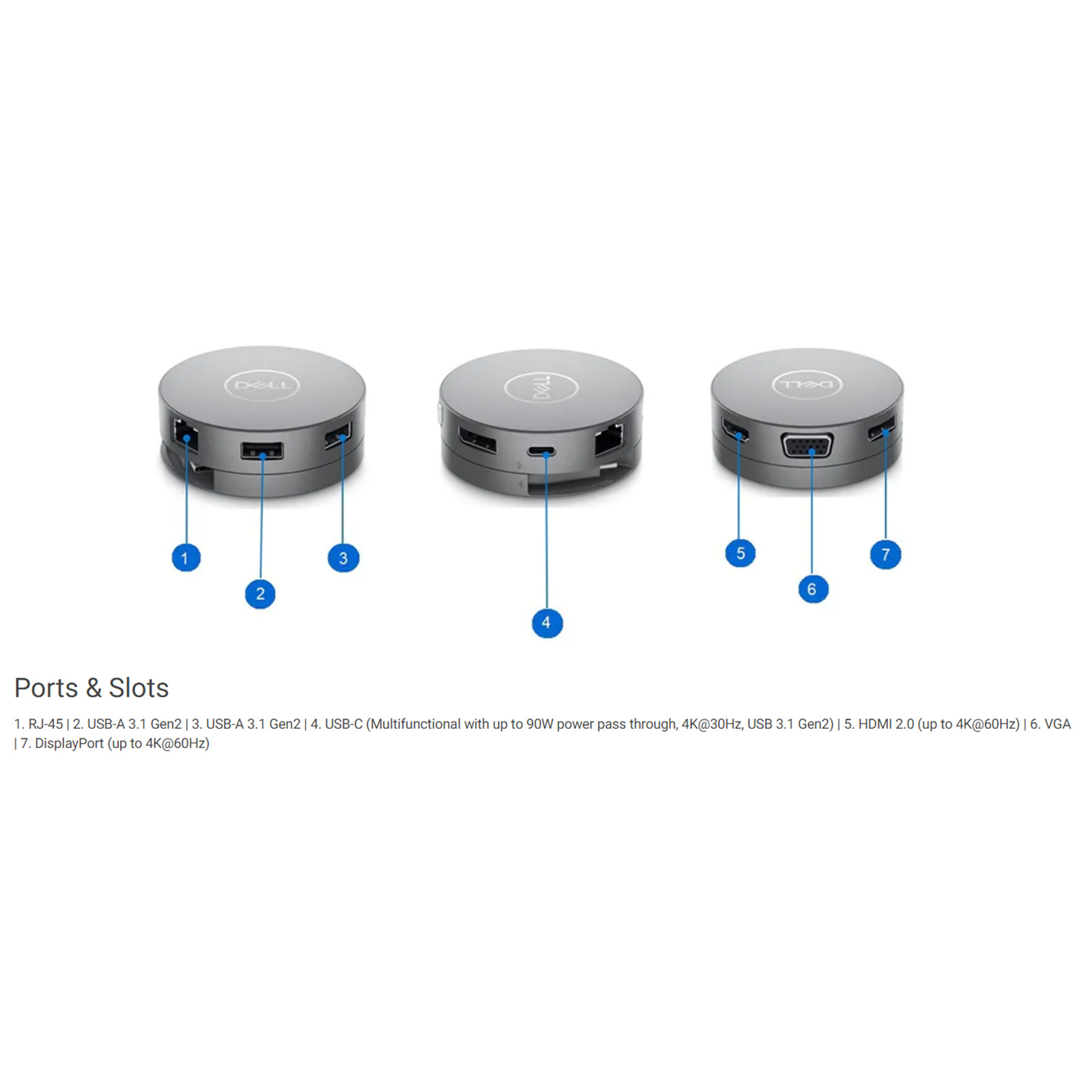 Buy the Dell DA310 USB-C Single 4K Mobile Hub, support 90W