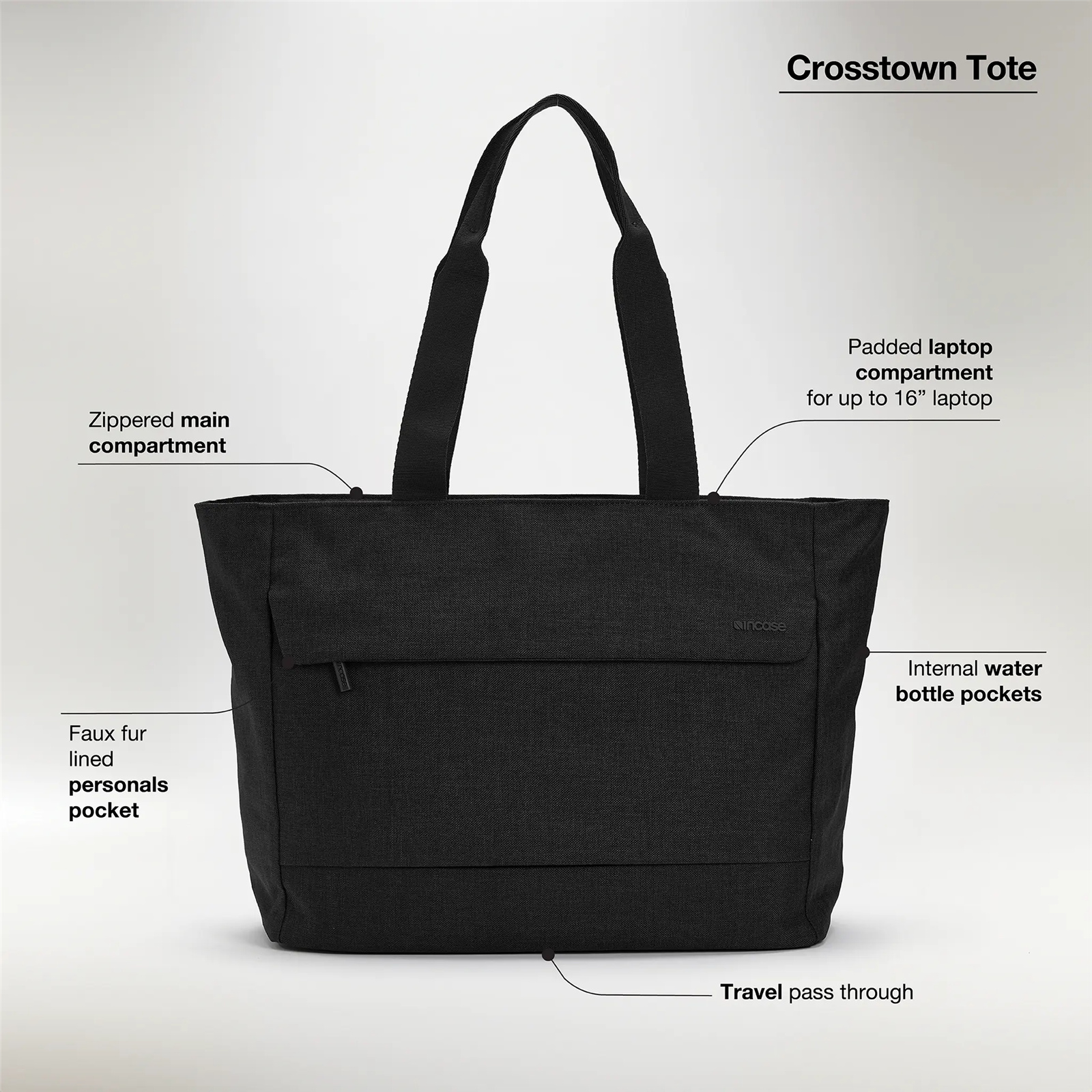 Buy the Incase CrossTown Tote Bag - Black with Woolenex 25L - Fits