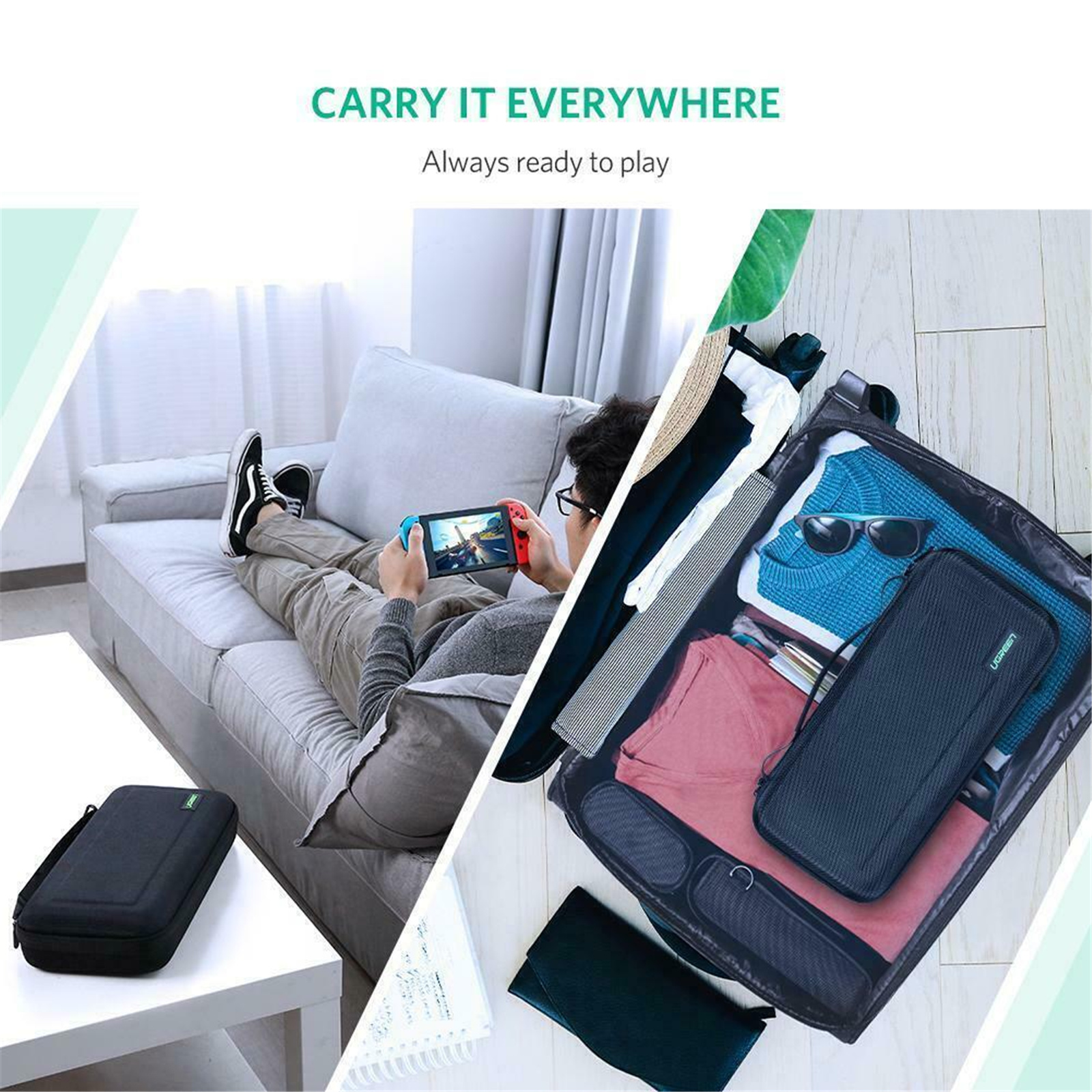 Buy the UGREEN Nintendo Switch Storage EVA Travel Carry Case Bag- Large ...