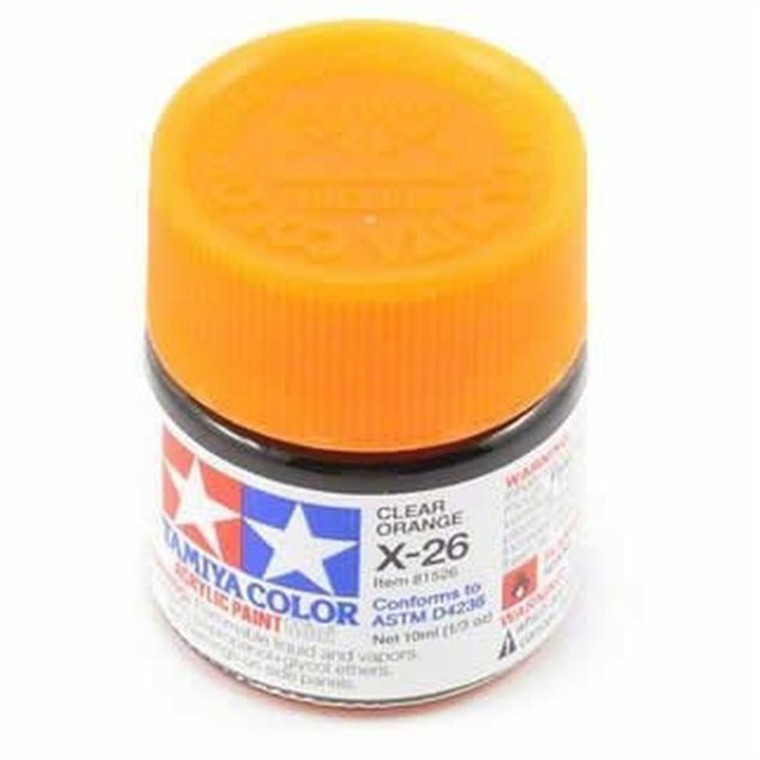 TAMIYA 81526 Color Acrylic Paint X-26 Clear Orange Net 10ml