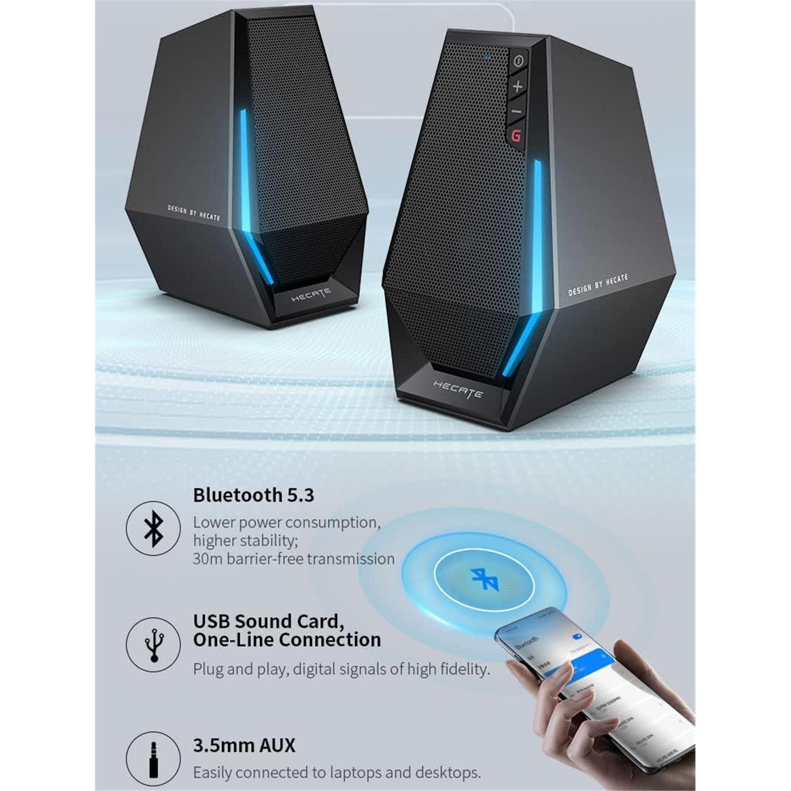 Edifier G1500 Altavoces Gaming Bluetooth RGB 10W Negros