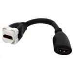 AMDEX FP-HDMIAMD 150mm HDMI Adapter Pigtail, High-Speed With Ethernet Rated Colour WHITE HDMI 2.0 fly lead joiner Bezelled for AMDEX wall plates