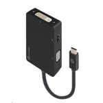 Alogic UCVGDVHD-ADP Premium 3-in-1 Adapter USB-C Male to HDMI Female, DVI Female & VGA Female - Black