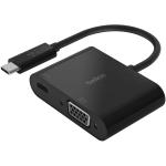 Belkin USB-C to VGA + Charge Adapter ( Supports HD 1080p ) Video Resolution, 60W Passthrough Power for Connected Devices) MacBook Pro VGA Adapter