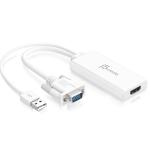 J5create VGA to HDMI Display Adapter with Audio, Easily Transform VGA to HDMI connection Wtih Audio, Reserved Micro USB B Type Power Input Port