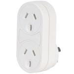 Jackson PT6400 Vertical Double Adaptor with 4,500A Surge Protection AU / NZ