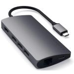 SATECHI Aluminium Space Gray USB-C Multiport Adaptor, 4K HDMI 60Hnz, Ethernet V2