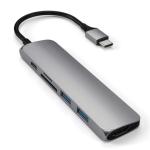 SATECHI Aluminium Slim USB-C MultiPort Adapter Version 2 - Space Grey