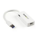 StarTech.com USB31000SPTW USB 3.0 to Gigabit Ethernet Adapter NIC w/ USB Port - White