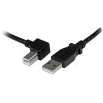 StarTech.com USBAB1ML USB 2.0 - 480Mbps USB-A to USB-B Cable - 1m - Black Left Angle - A to B - M/M