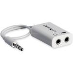 StarTech.com MUYHSMFFADW White headset adapter for headsets with separate headphone / microphone plugs 3.5mm 4 position to 2x 3 position 3.5mm M/F