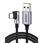 UGREEN 3A - USB 2.0 USB-C to USB-A Cable - Angled 90 Degree Angle - Data Transfer