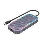 Unitek D1029A 7-in-1 Multi-Port 100W PD    Hub Supporting 10GbpswithUSB-CConnector.Includes2xUSB-A10Gbps Ports, 1x USB-C 10Gbps Port, 1x HDMI 4K60Hz Port, 1x RJ45 Gig Ethernet Port, 3.5mm Audio Port.
