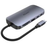 Unitek 9-in-1 USB 3.1 Multi-Port Hub with USB-C Connector - Space Grey 3x USB-A Ports - 1x USB-C Port - 1x HDMI 4k 60Hz Port - Gigabit Ethernet - SD / Micro SD - 100W Power Delivery