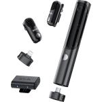 Boya BOYAMAGIC Wireless Lavalier Microphone - Black (USB-C + Lightning + 3.5mm TRS) - *RX + 2*TX+ Charging Case -  for iPhone / Android / Camera Vlogging - All-in-One Lapel Dual Mic System & Lightning & USB-C & 3.5mm TRS Inputs