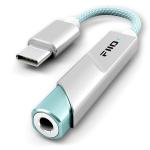 FiiO KA11 USB-C to 3.5mm Ultra-Portable USB Audio DAC & Headphone Amplifier - Silver - For Android, Samsung & USB-C iPhone